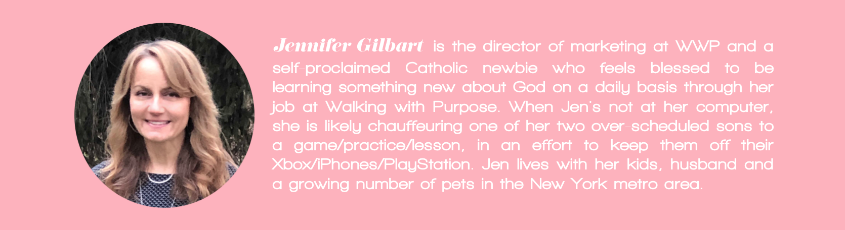 Walking with Purpose blogger bio